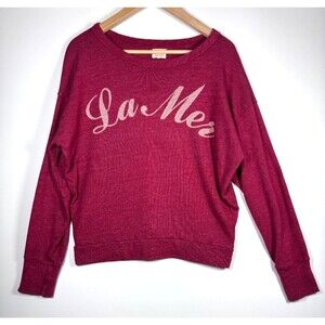 Sundry La Mer Sweatshirt Womens 2 Medium Red La Mer The Sea Pullover Made in USA